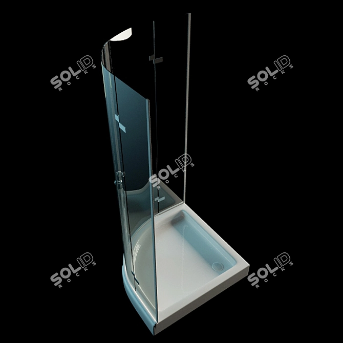 Sleek Shower Cabin 3D model image 2