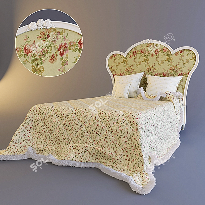Elegant Dolce Rosa R110B Bed 3D model image 1