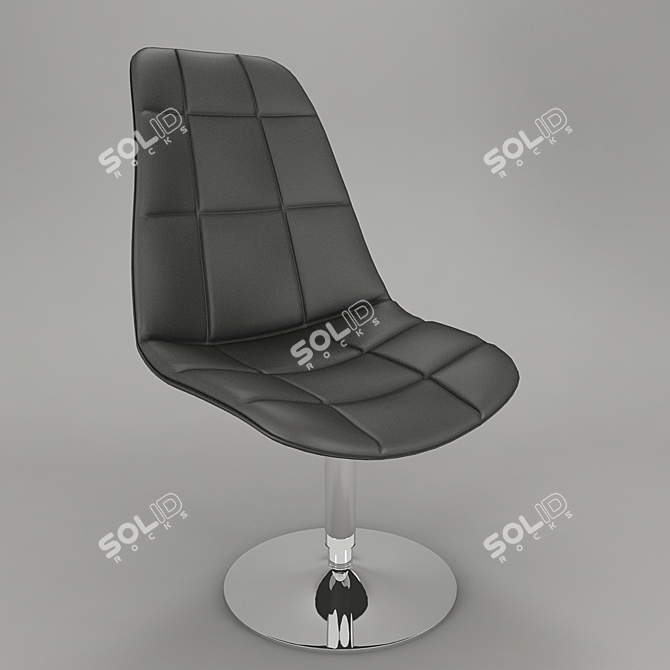 Sleek Black Chair 3D model image 1