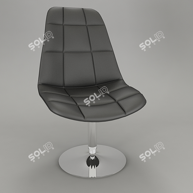 Sleek Black Chair 3D model image 2