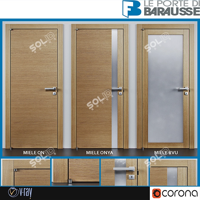 Elegant Barausse Doors: Merging Beauty and Quality 3D model image 1