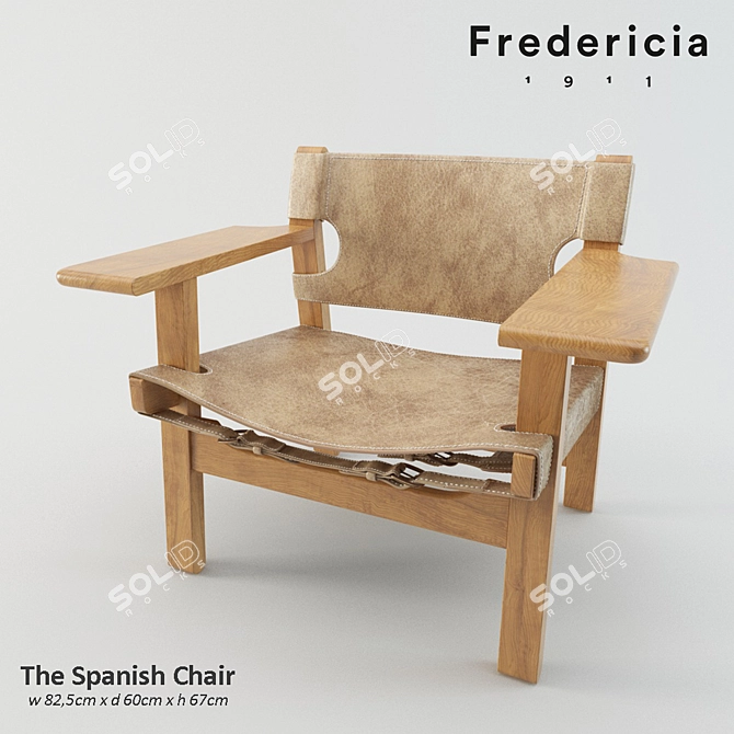 Fredericia Spanish Chair: Classic Danish Design 3D model image 1