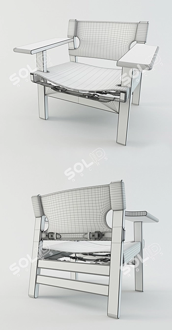 Fredericia Spanish Chair: Classic Danish Design 3D model image 3