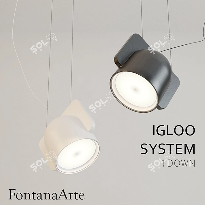 Modern Hanging Lamp: Fontana Arte 3D model image 1