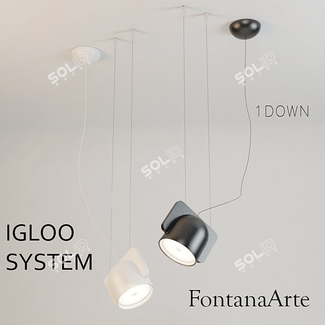 Modern Hanging Lamp: Fontana Arte 3D model image 2