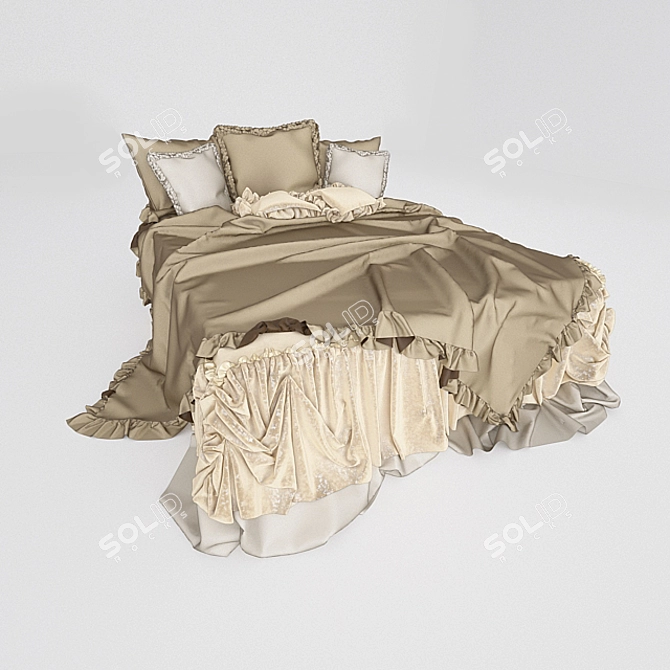Classic Style Bed Linens 3D model image 1