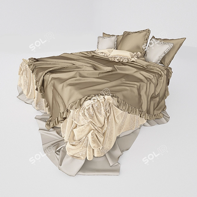 Classic Style Bed Linens 3D model image 2