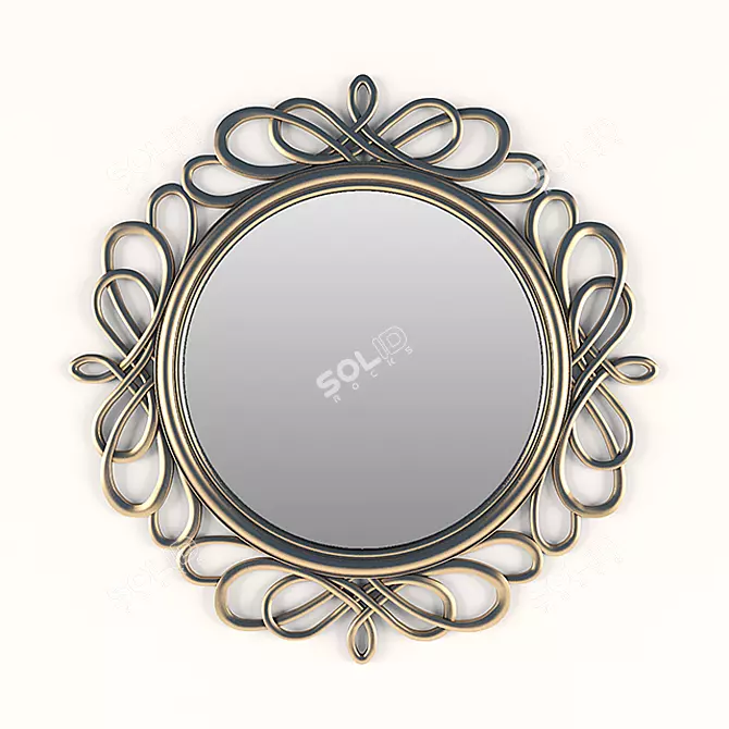 Sleek Plexus Mirror 80x80cm 3D model image 1