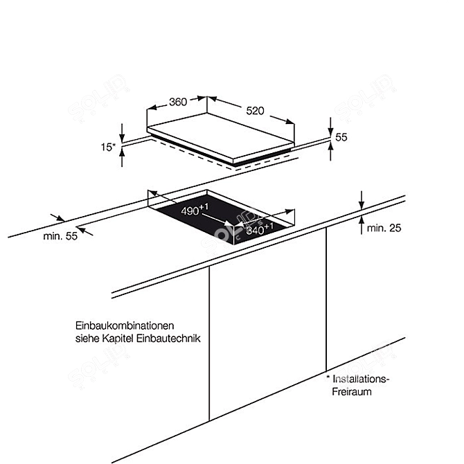 Modular AEG Hobs: Versatile and Efficient 3D model image 2