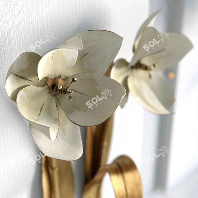 Gilded Flower Wall Art 3D model image 2