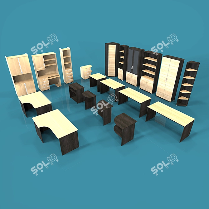 Modern Office Furniture for Efficiency 3D model image 1