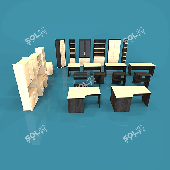 Modern Office Furniture for Efficiency 3D model image 3