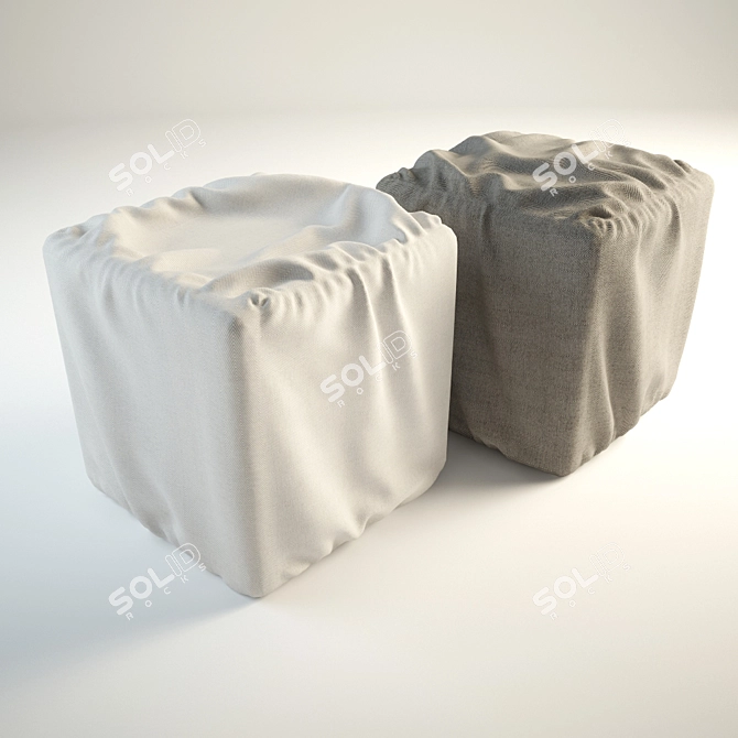 Stylish QBK Ottoman 3D model image 1