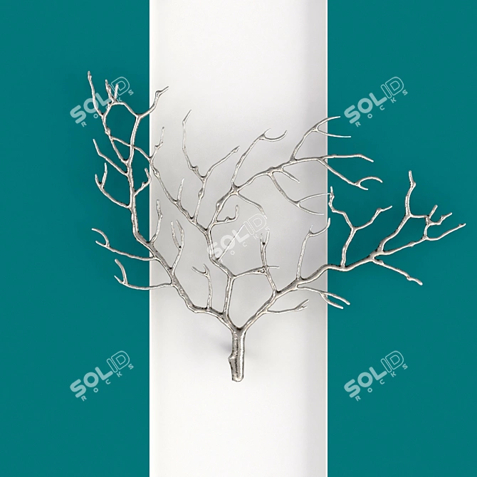 Elegance Unleashed: Metal Tree Branch Sculpture 3D model image 1