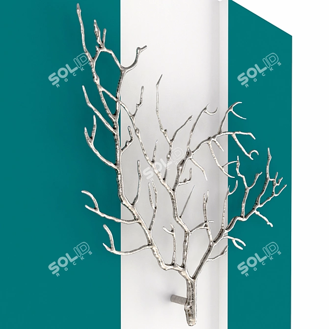 Elegance Unleashed: Metal Tree Branch Sculpture 3D model image 2