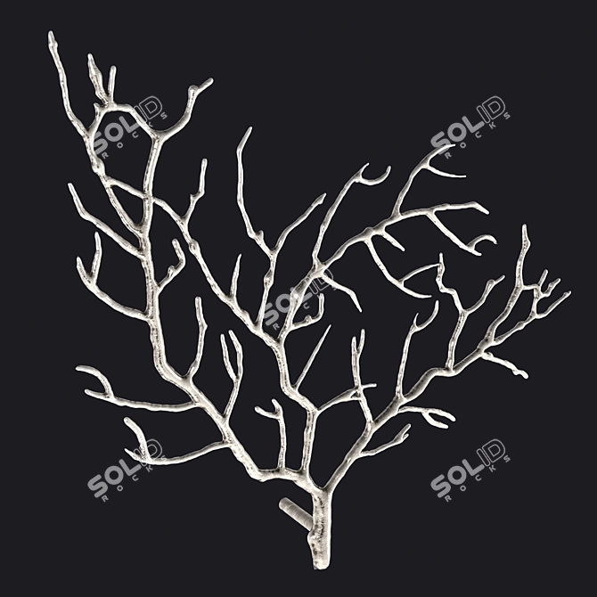 Elegance Unleashed: Metal Tree Branch Sculpture 3D model image 3