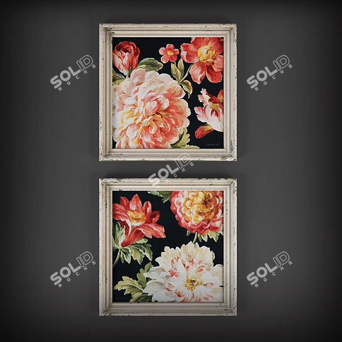 Classic Floral Art Collection 3D model image 2