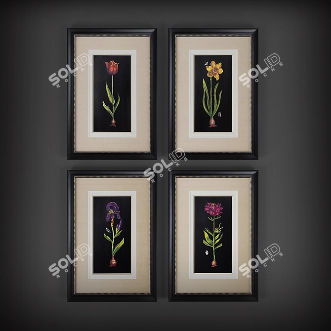 Classic Floral Art Collection 3D model image 3