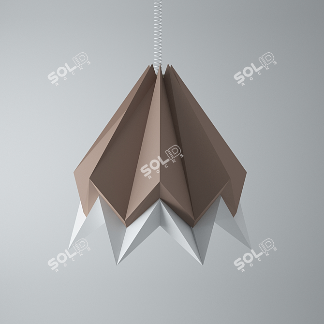 Elegant Origami Ceiling Lamp 3D model image 1