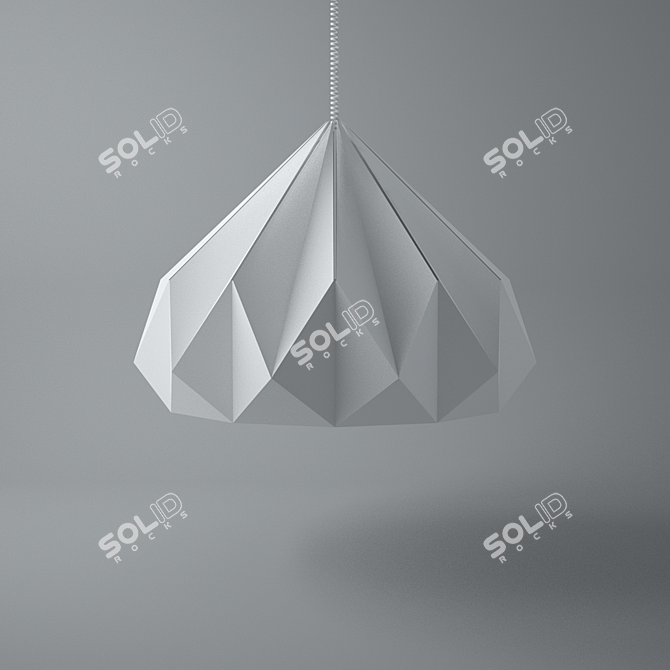 Elegant Origami Ceiling Lamp 3D model image 3