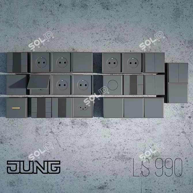 Jung LS 990 Outlet: Versatile Colors & Styles 3D model image 1