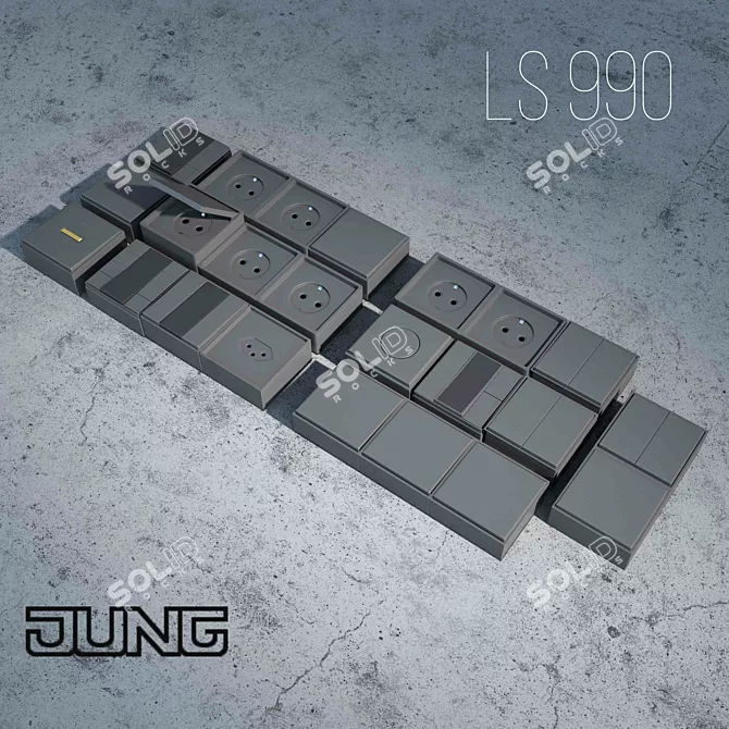 Jung LS 990 Outlet: Versatile Colors & Styles 3D model image 2