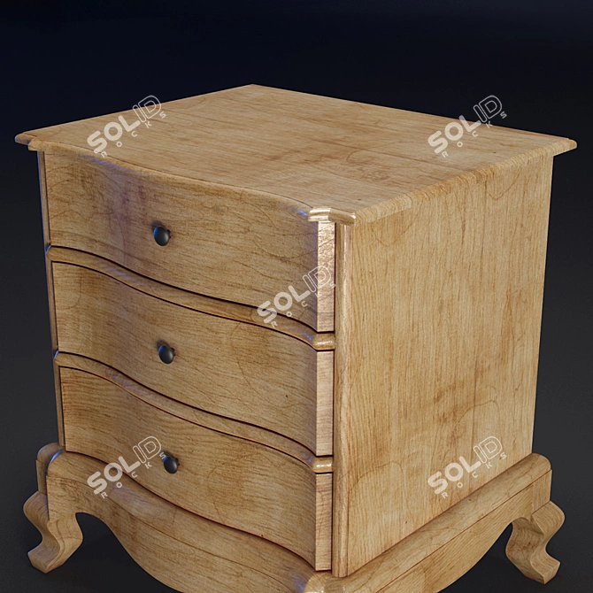 Sleek Nightstand 3D model image 2