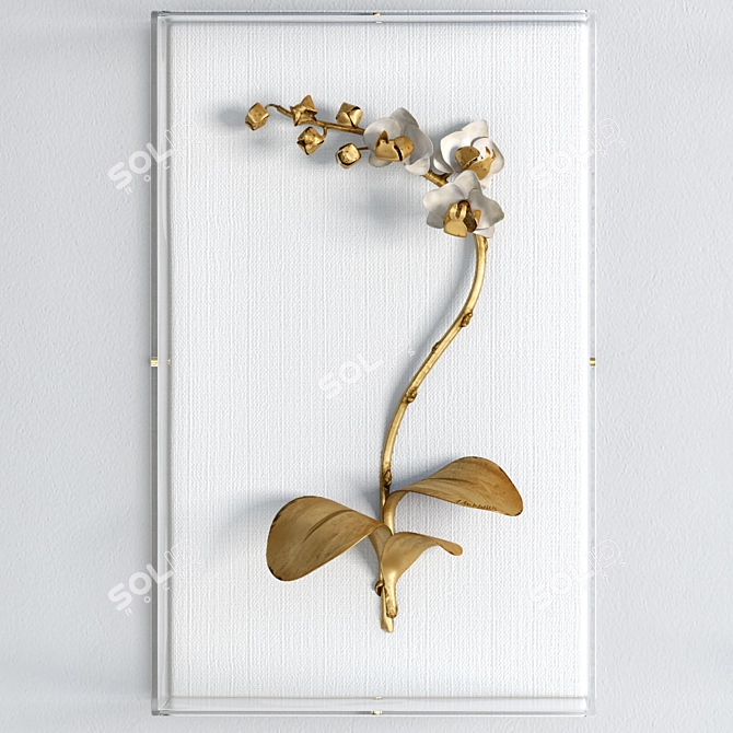 Gilded Flower Wall Decor 3D model image 2