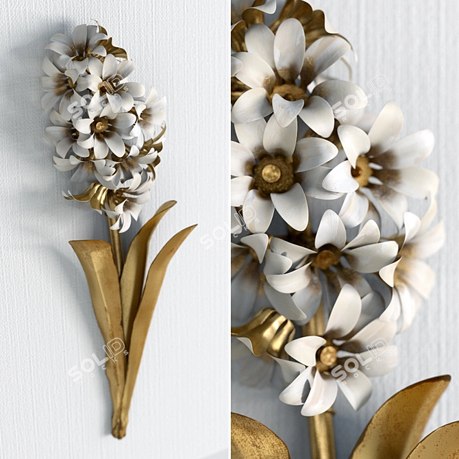 Gilded Flower Wall Decor 3D model image 1