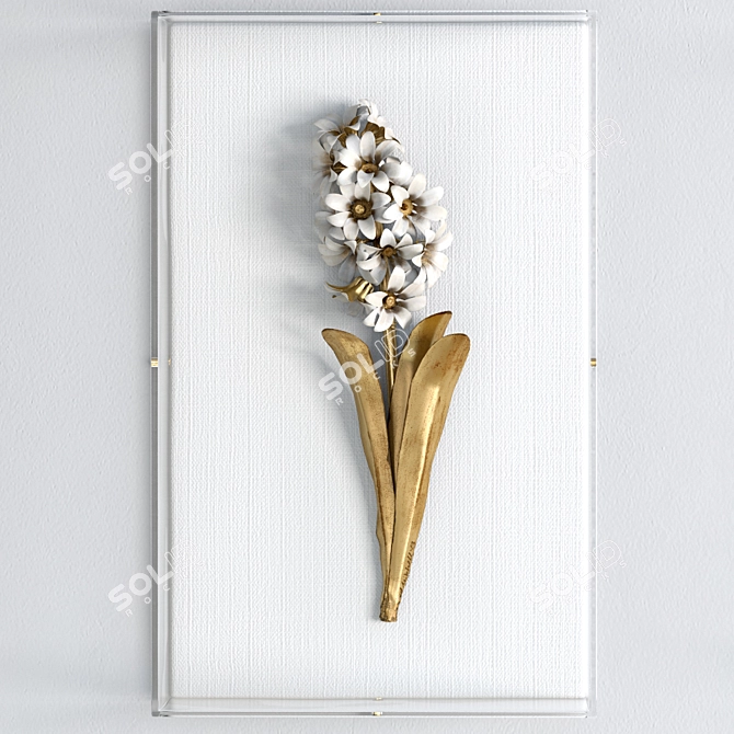 Gilded Flower Wall Decor 3D model image 2