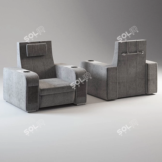 Luxury Recliner: Ultimate Home Theatre Chair 3D model image 1