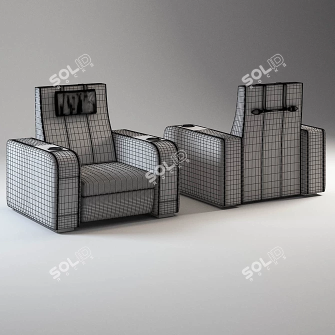 Luxury Recliner: Ultimate Home Theatre Chair 3D model image 2