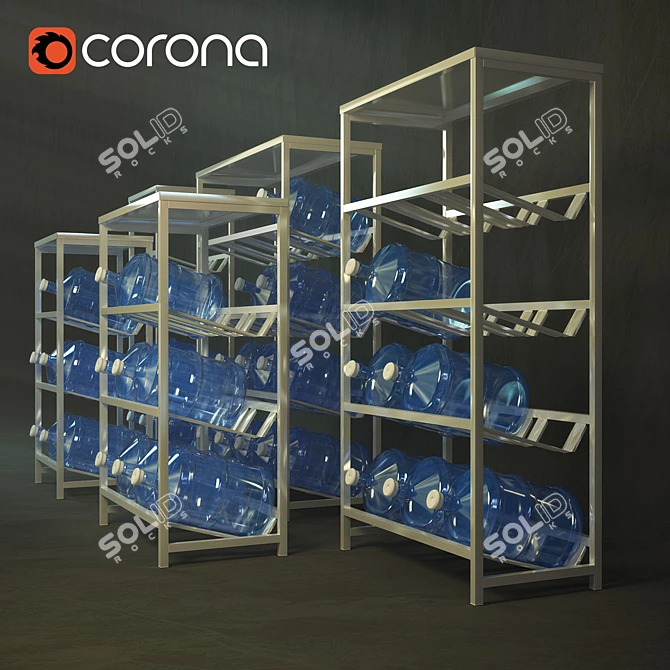 HydroRack - Convenient Bottled Water Storage 3D model image 1