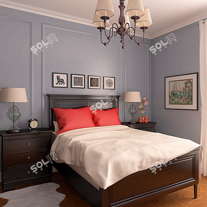 Louis Louis Classic Bed 3D model image 2