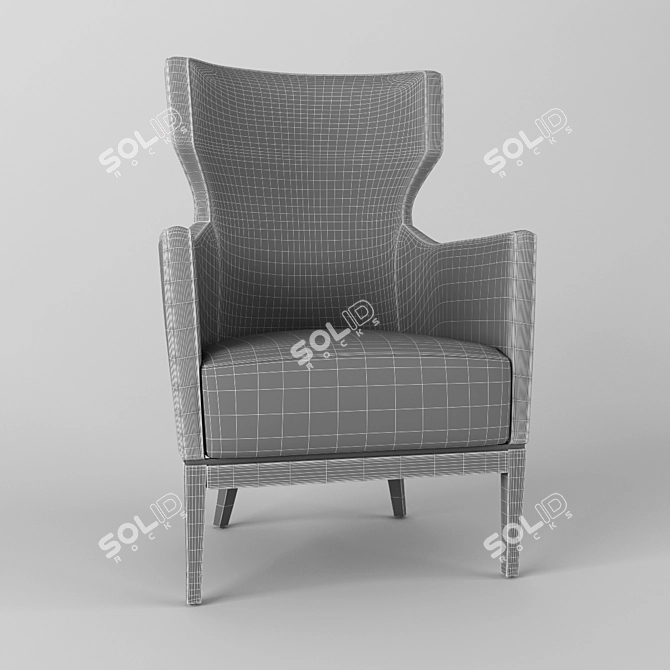 Elegant Hercule Dining Chair 3D model image 3