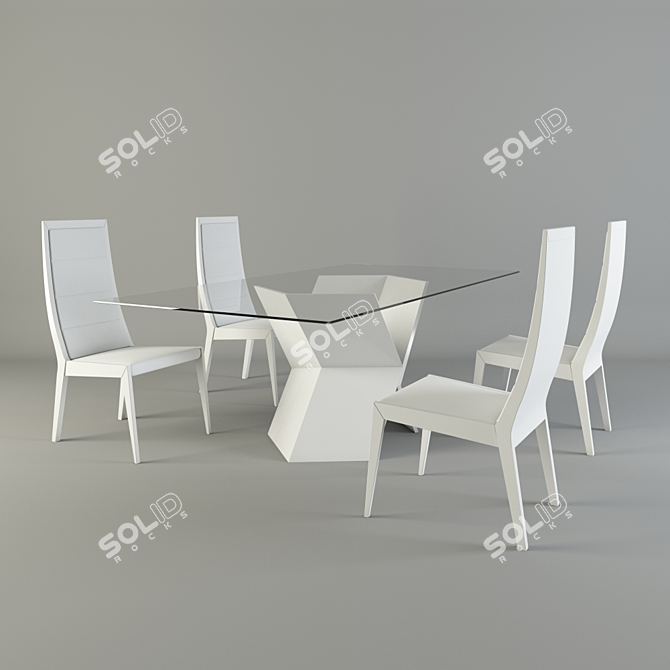 Elegant Rossetto Sapphire Dining Set 3D model image 1