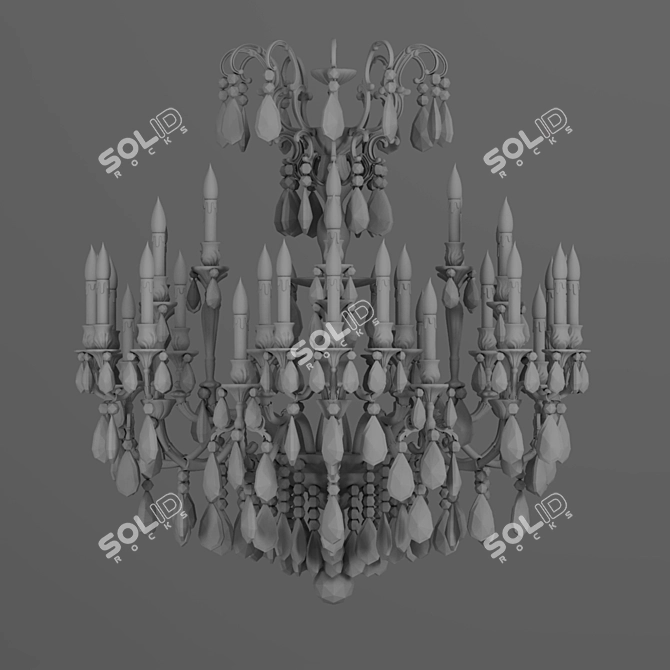 Elegant G. Moscatelli Chandelier 3D model image 4