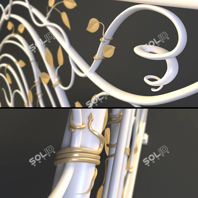 Eden's Forge: Artistic Wrought Iron Railings 3D model image 2