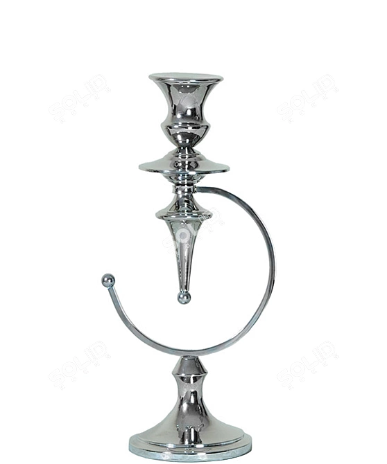 Elegant Silver Candlestick 3D model image 2