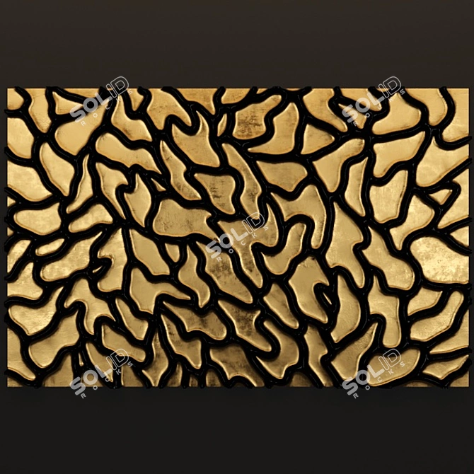 Title: Custom Carved Wooden Wall Panel 3D model image 1