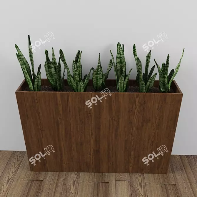 Sansevera: Decorative Partition with Flower Niche 3D model image 1