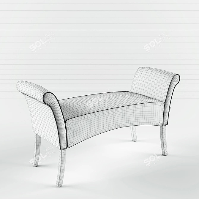 Motley Bench: Versatile Style and Craftsmanship 3D model image 3