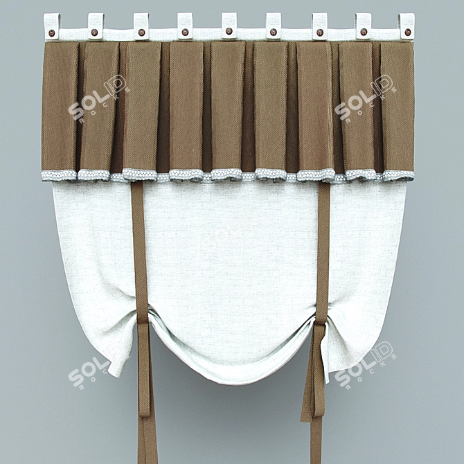 Country Charm Drapes 3D model image 1