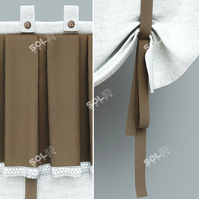 Country Charm Drapes 3D model image 2