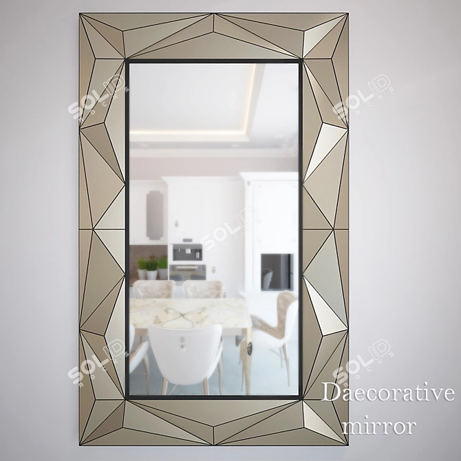 Elegant Reflections: Decorative Mirror 3D model image 1