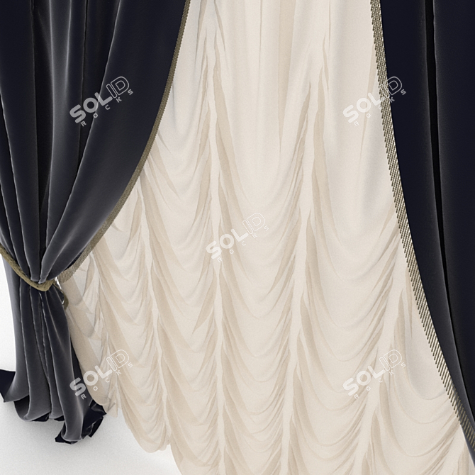 Elegant Fringed Blind 3D model image 2