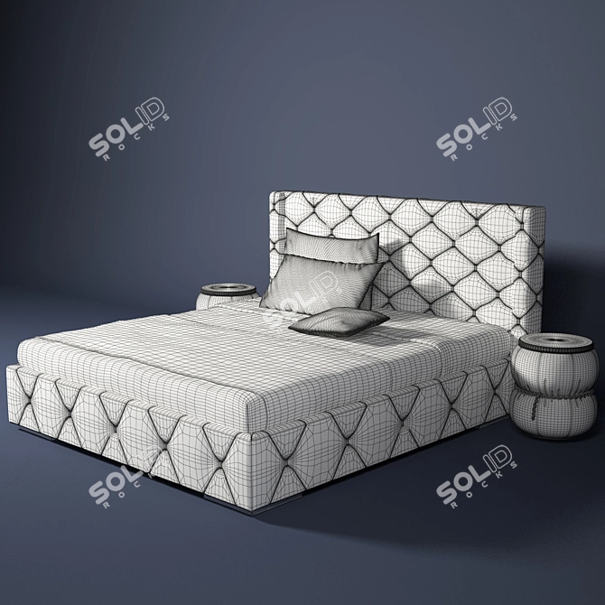 Capri Bed & Bedside Tables Set 3D model image 1