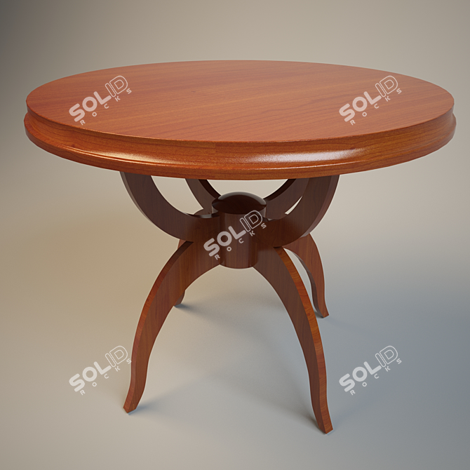 Elegant Wooden Coffee Table 3D model image 1