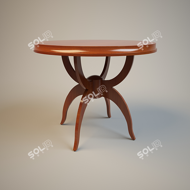 Elegant Wooden Coffee Table 3D model image 2