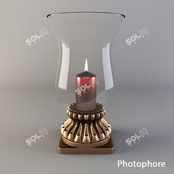 Elegant Metal Candle Holder 3D model image 1